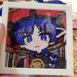 TEMU Q 버전 신생아 페인팅 DIY 키트, 후 타오, 신헥, 이보우투, 스프레더드, 윈드 고드 패턴 포함, 액자 디자인으로 더 정교한 마감을 위한 완성품. 친구 모임이나 가족 생일에 완벽한 파티 선물, 침실 또는 서재 장식에 이상적, 사랑하는 사람들을 위한 생각 깊은 크리스마스 선물