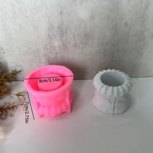 TEMU 1개 직조 디자인 실리콘 몰드 - 양용 캔들 홀더 & 다육식물 화분, 원형 꼰 패턴 공예 몰드 DIY 홈 데코, 석고 보관, 러스틱 보호 스타일