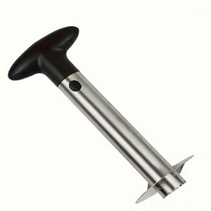 TEMU 1pc 스테인레스 스틸 파인애플 벗기기 및 슬라이서 - 듀얼 액션 과일 제거기, 에르고노믹 핸들, 내구성 있는 주방 도구, 효율적인 파인애플 준비, 파인애플 슬라이서