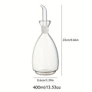 TEMU 1pc 배추 모양 고성능 보로실리케이트 유리 오일 병, 단일 뚜껑, 올리브 오일 디스펜서, 주방, 레스토랑, 바베큐용, 손세척만, 둥근 모양, PVC 프리, 무늬 없음