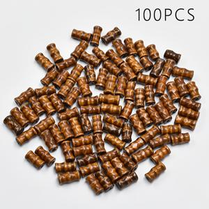 TEMU 100개 나무 바마우 모양 비즈, DIY 팔찌, 발목, 목걸이, 의류 액세서리용 자유로운 스페이서 비즈 - 자연 나무 비즈 공예, 보석 만들기 용품