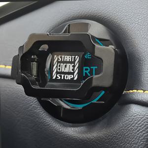 TEMU 푸시 스타트 버튼 커버 자동차 엔진 시작 중지 버튼 커버 프로텍터, 시원한 자동차 액세서리 인테리어 장식 스티커 키 점화 스위치 커버