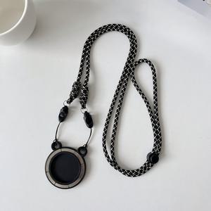 TEMU 자석 전화 목걸이 조절 가능 길이 - MagSafe 호환, 휴대용 무선 스피커 포함, 아이폰 및 아이폰 액세서리를 위한 검은색과 회색 디자인 | 조절 가능한 목걸이 | 내구성 있는 목걸이, 전화 홀더