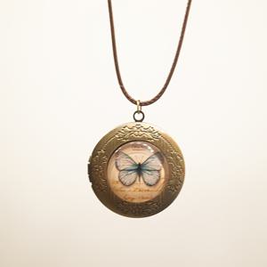 TEMU [1개 빈티지 나비 사진 상자 펜던트] 1개 WhimsyWear 빈티지 나비 사진 상자 펜던트 목걸이, 만화 스타일 합성 섬유 로프, 올 시즌 데일리 웨어, 선물 준비된 패션 액세서리