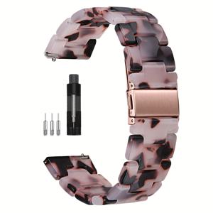 TEMU 화웨이 워치 레진 스트랩용 - 대리석 무늬와 골드톤 버클, 블랙 클라스프 및 조절 가능한 메탈 핀, 스마트워치용 내구성 있고 스타일리시한 디자인, 대리석 패턴 스트랩, 금속 버클