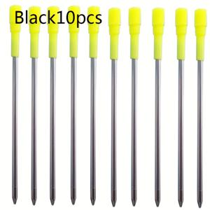 TEMU 【젠틀 케어】고품질 블랙 볼펜 리필 10개 팩, 3.23인치 중간 굵기, 내구성 있는 금속 구조와 노란색 플라스틱 그립 - 펜 등에 이상적