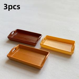 TEMU 3개 미니어처 시뮬레이션 레진 로그 트레이, 시뮬레이션 빵 트레이, DIY 인형 집 장식, 인형 집 주방 장식에 적합, 데스크탑 피규어 장식 오너먼트, 사진 몰드, 파티 휴일 선물