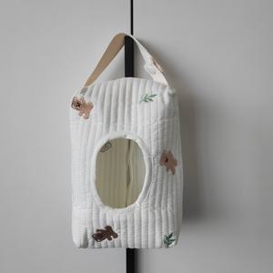 TEMU 대용량 플립-탑 여행용 휴지 포켓 - 젖은 휴지, 유아용 패드 및 휴지 보관용 휴대용 가방 - 아름다운 곰 디자인의 내구성 있는 나일론 - 자동차 사용 및 이동 편의성에 이상적|물티슈