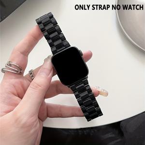 TEMU Apple Watch S10/S9/S8/S7/SE/S6/S5/S4/S3/S2/S1용 레진 시계 스트랩, 38-49mm 다이얼 호환, 방수 기능, 조절 가능한 버클, 배터리 불필요