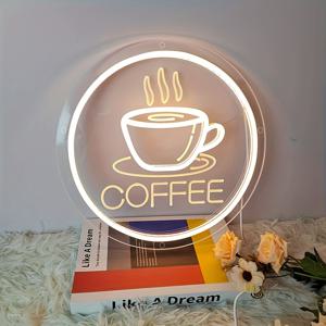 TEMU 1pc USB 전원 플라스틱 LED 네온 신호 라이트, 3D 조각 미술, 푸시 버튼 제어, 벽걸이, 배터리 없음, 차이 추구자, 차이 가게, 바, 레스토랑, 슈퍼마켓, 커피 가게, 호텔, 비즈니스 선물