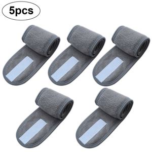 TEMU 5개입 속눈썹 연장 스파 얼굴 헤어밴드 | 메이크업 랩 헤어 테리 클로스 헤어밴드, 매직 테이프, 패브릭 포함 스트레치 타월