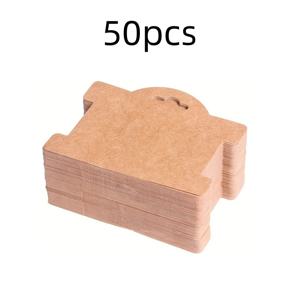 TEMU 50/100/150/300pcs 고품질 자연색 갈색 종이 보석 디스플레이 카드, 목걸이, 고무 밴드 및 DIY 수공예용