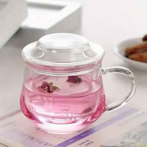 TEMU 1개 350ml/11.83oz 유리 차컵 인퓨저 및 뚜껑 포함, 루스 리프 티, 꽃차, 티백용 고급 보로실리케이트 글라스