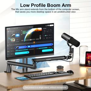 TEMU 마이크 암, AK-55 데스크탑 두꺼운 조절형 마이크 암 홀더 케이블 수납 기능, Blue Yeti, Snowball i, HyperX QuadCast, SoloCast, Elgato Wave 등 호환