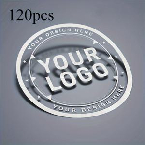 TEMU 24/120/480/960개 대량 맞춤 로고/사진 스티커 롤 - 1.77인치 라운드 광택 화이트 & 플라스틱 라벨, 이름/로고/디자인 사이즈 가능, 비즈니스 브랜딩, 생일 선물, 포장용 (잔여물 없음, 쉽게 벗겨짐)