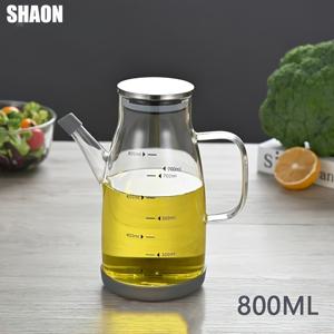TEMU 1pc SHAON 유리 오일 병, 측정 마킹, 소금간 디스펜서, 올리브 오일, 식초, 소금간, 오일, 주방 필수품, 주방 요리 도구