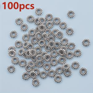 TEMU 200개/100개 6mm 엣지 홀 스페이서 비즈 라운드 루스 스페이서 비즈 리플 드릴드 루스 비즈 와셔 장식 비즈 대구경 스페이서 비즈 스루 홀 루스 비즈 직조 주얼리 DIY 팔찌, 목걸이, 키체인, 비즈 어소트먼트, 의류 액세서리, 공예 비즈, 주얼리 만들기 키트용