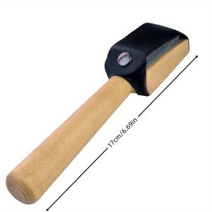 TEMU 스테인리스 스틸 핀 포함 댄스 슈 브러시 - 헤비듀티 발레, 라틴, 볼룸 청소 및 광택 연마용 - 미끄럼 방지 밑창, 고광택 가죽 - 댄스 스튜디오, 공연, 가정용 - 텍스처 그립 핸들, 애쉬 우드 손잡이