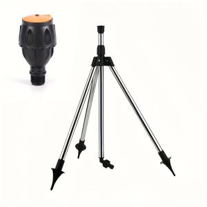 TEMU 고강도 스테인리스 스틸 잔디 분무기 - 삼각대 베이스, 360° 회전 가능, 대형 야드 및 농장용 수동 정원 호스 커넥터, 높이 조절 기능, 휴대용 실외 배관 설계, 강력한 구조로 효율적인 잔디 관리 & 정원 유지보수