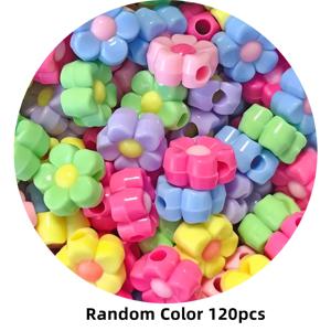TEMU 120개 12mm 밝은 아크릴 꽃 비즈 - 스타일 DIY 보석 만들기 액세서리, 팔찌, 목걸이, 열쇠고리 | 생동감 있는 색상, 수제 공예 재료, 보석 만들기 용품, 공예 비즈, 아름다운 비즈, 내구성 있는 비즈