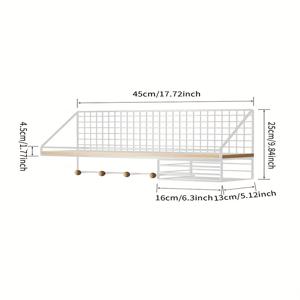 TEMU 1개 헤비듀티 플로팅 선반 - 드릴 없이 설치 가능, 방청 금속 책장 후크 포함, 공간 절약형 벽걸이 정리대 (거실/기숙사/사무실용), 어머니날 선물 추천 홈 데코 (간편한 장착), 파우더 코팅 마감, 다목적 랙