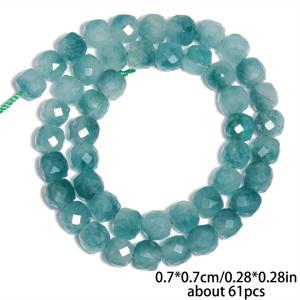 TEMU TANANTA 자연적인 크리스오파스 돌 비즈, 7mm 다면체 사각형 큐브 모양으로 DIY 보석 만들기 - 팔찌, 목걸이 및 우아한 비즈 액세서리에 이상적, 보석 비즈