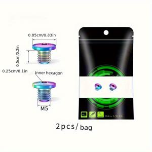 TEMU 2pcs 티타늄 합금 자전거 레버 볼트, 하이.hydraulic 시스템용 분할 실린더 헤드 볼트, 디자인으로 다년간의 내구성과 고성능 자전거 부품, 자전거 액세서리 | 세련된 자전거 디자인 | 안전한 레버 고정, 자전거 액세서리