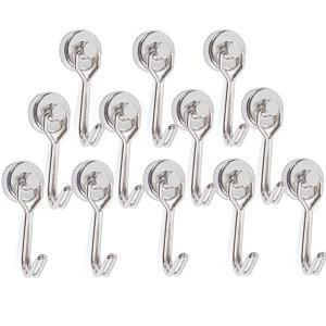 TEMU 20개 헤비듀티 스위블 자석 후크, 25파운드 용량, 책상, 사물함, 냉장고 및 천장 장착용 쉬운 설치, 견고한 금속 구조, 부드러운 스윙 디자인, 사물함 보관 솔루션 | 유니폼 후크 | 튼튼한 금속 후크