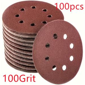 TEMU 100개 5팩 8홀 샌딩 디스크 - 60/80/100/120/150/180/240/320/400/600/800/1000 그릿 - 무작위 원형 샌더에 완벽합니다!