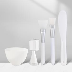 TEMU 실리콘 그릇, 폴리에스터 브러시, 스푼이 포함된 DIY 얼굴 마스크 키트 - 얼굴 마스크를 혼합하고 적용하기 위한 부드러운 헤어 브러시, 미용 도구| 디자인|부드러운 헤어 브러시