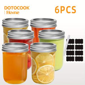 TEMU 4/6개 250ml/8oz 작은 메이슨 병 뚜껑 및 밀봉 밴드 포함, 일반 입구 유리 캐닝 재료용 병, 양념, 잼, 꿀, 젤리, 디저트, 결혼식 선물 및 DIY 공예에 적합, 식품 보관, 홈 데코 및 선물 포장에 완벽한 내구성 있는 주방 필수품