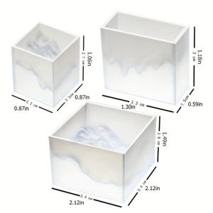 TEMU 3pcs 산성 몰드 세트, 랜드스케이프 캐스팅 몰드, 에폭시 레진용 실리콘 몰드, DIY 폴리머 클레이 공예