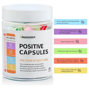 TEMU 파티 용품 키트 - 긍정적인 메시지 60개가 담긴 병, 일상 영감 노트 - 그녀/그를 위한 생각 깊은 선물, 커플, 엄마 (생일, 기념일, 발렌타인데이, 할로윈, 크리스마스 선물) - 크리스마스, 새해, 발렌타인데이, 파티 행사용