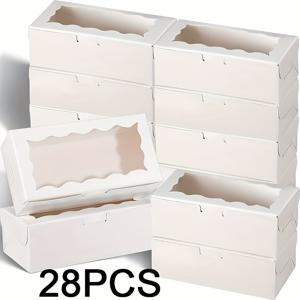 TEMU 28개 미니 크래프트 종이 선물 상자, 투명 창문, 5.31x2.76x1.97 인치 - 결혼 선물, 파티 용품, 수제 공예, 생일, 졸업, 휴일, 부활절, 새해, 데이, 어머니의 날, 선물 상자에 완벽합니다.