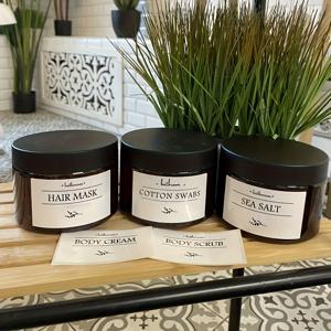 TEMU 방수 라벨이 포함된 욕실용 화장품 용기 세트 (300ml) - 목욕 소금, 바디 스크럽, 헤어 마스크, 바디 로션 보관용