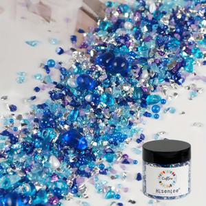 TEMU 하센리 100g/3.53oz DIY 불규칙 혼합 색상 깨진 유리 칩 - 핑크 & 투명 레진 리버 테이블 플로우 샌드 채움재, 보석 만들기 및 홈 데코용 스톰 장식 공예 재료