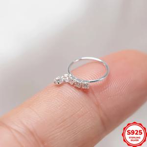 TEMU 2pcs 우아한 섹시한 S925 스테인리스 스틸 자이콘 코털 반지 귀걸이 CZ 조직 귀걸이 펜던트 코 뚫기 보석으로 일상적으로 착용할 수 있습니다.