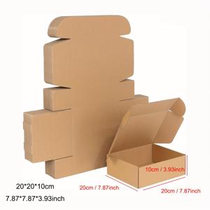 TEMU 20팩 스토어 갈색 골판지 상자 20x20x10cm(7.87x7.87x3.93인치) - 견고한 쌓기 가능 배송 및 선물 포장용 박스, 간편 조립, 전자상거래, 이사, 보관용 내구성 있는 카드보드 | 접이식 디자인 | 골판지 상자