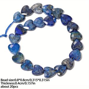 TEMU AAA 자연석 비즈, 라피스 라질, 8mm 다이아몬드형 하트 모양, DIY 보석 만들기, 팔찌, 목걸이, 우아한 장식 및 패션 비즈 액세서리에 이상적