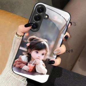 TEMU 패션 디자인 만화 귀여운 소녀 강화 유리 케이스, 갤럭시 노트9/노트10/노트20/A32/A50/A53/A70/A73/S20/S21/S22/S23/S24/S25 플러스 울트라 FE용, 트렌디한 고품질 보호 쉘 선물