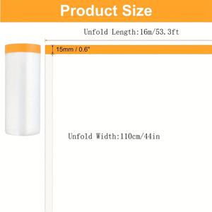 TEMU 고강도 페인트 마스킹 필름 접착식 롤 - 자동차, 도장 작업, 바닥용 - 스프레이 건 호환 가능, 전문가 및 DIY 프로젝트에 적합, 다목적 보호, 폴리에틸렌 소재