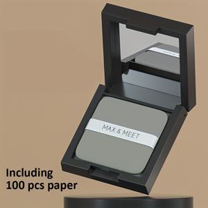 TEMU MAX & MEET 얼굴용 오일 블로팅 시트, 휴대용 거울 케이스 및 메이크업 퍼프 - 과량의 오일 흡수, 빛을 조절, 모든 피부 타입에 적합한 미용 필수품| 디자인|소형 크기, 오일 흡수 시트