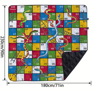 TEMU 1pc 만화 체커보드 게임 디자인 피크닉 매트 - 산드프루프, 그래스프루프, 쉬운 청소 폴리에스터 직물로 가족 모임, 캠핑 및 피크닉에 적합한 야외 담요, 모든 계절 사용, 가족 피크닉 매트 | 피크닉 매트 | 내구성 있는 피크닉 담요, 피크닉 담요