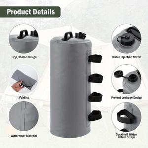 TEMU 아웃도어 캐노피 1개 수중 추가 가방, 팝업 차양, 텐트, 가제보, 야외 우산, 수영장 사다리용 - 캠핑 및 활동에 이상적, 우산 추,텐트 무게,휴대용 웨이트 백,오래 지속되는 내구성,날씨에 강한 소재,차양 앵커,쉐이드 앵커,축제 참가자들