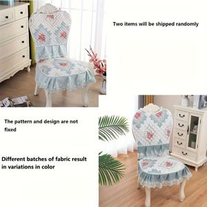 TEMU 우아한 꽃무늬 식탁 의자 커버 - 폴리에스터, 기계제작, 직사각형, 라이트 블루 & 화이트, 핑크 꽃무늬 디자인, 스타일리시한 홈 데코에 완벽, 스타일리시한 홈 데코 | 꽃무늬 커버 | 내구성 있는 커버, 의자 커버