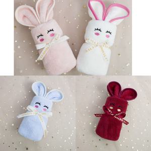 TEMU 4개 세트 귀여운 토끼 타월 선물 세트 - 부드러운 파스텔 핑크/베이지/화이트/퍼플 토끼 귀와 눈꺼풀, 샤워, 결혼식, 생일, 목욕용 (모던 동물 테마 타월)