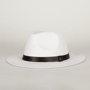 TEMU 1pc 우아한 파나마 페다라, 'P' 문자가 새겨진 가죽 스트랩 - 남성용 라이트 베이지 & 브라운 크로셰 스트로우 모자, 봄 & 여름에 완벽한 스타일리시 헤어웨어, 세련된 액세서리, 내구성 있는 헤드가어