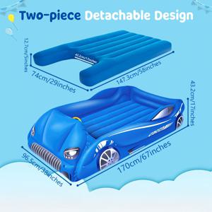 TEMU 사랑스러운 레이싱카 디자인의 휴대용 튜브 침대 - 여행, 피크닉, 정원, 휴일, 축제, 크리스마스 선물, 유아 침대, 휴일 피크닉, 재미있는 디자인, 튼튼한 구조를 위한 휴대용 팽창식 침대, 차박용품, 차박매트