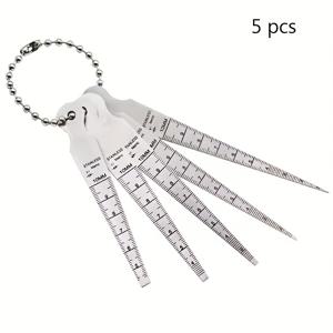 TEMU PMMJ 헤비듀티 스테인리스 스틸 웨지 갭 측정기 5개 세트 - 조립 불필요, 보어 직경 게이지, 금속 및 산업용 고급 웨지 캘리퍼스