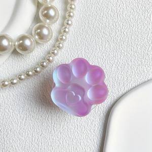 TEMU 컬러풀 레이저 폰 스탠드 데스크탑 접착 쿠션 고양이 발바닥 디자인 360° 회전 링 클립 휴대용 분리형 홀더 세련된 모바일 액세서리